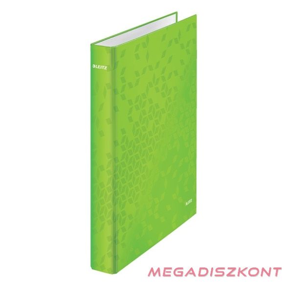 Gyűrűskönyv LEITZ Wow A/4 Maxi 40mm 2 gyűrű D alakú zöld