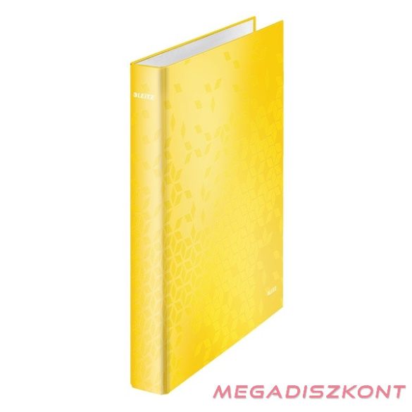 Gyűrűskönyv LEITZ Wow A/4 Maxi 40mm 2 gyűrű D alakú sárga