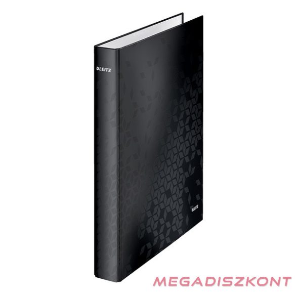 Gyűrűskönyv LEITZ Wow A/4 Maxi 40mm 4 gyűrű D alakú fekete