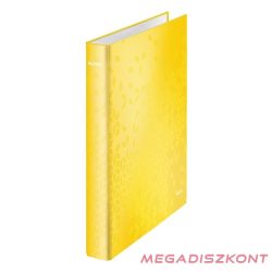   Gyűrűskönyv LEITZ Wow A/4 Maxi 40mm 4 gyűrű D alakú sárga