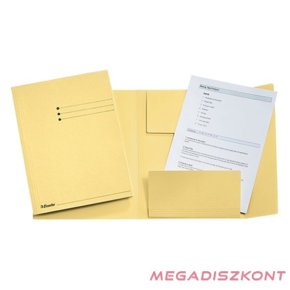 Iratgyűjtő ESSELTE A/4 3 pólyás karton 275 g sárga