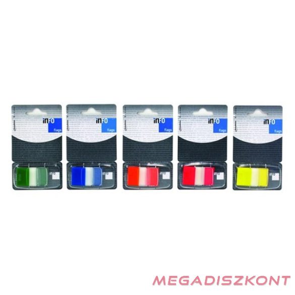 Oldaljelölő GLOBAL Notes Info Flags 7728-43 műanyag 25x43 mm transparens/zöld