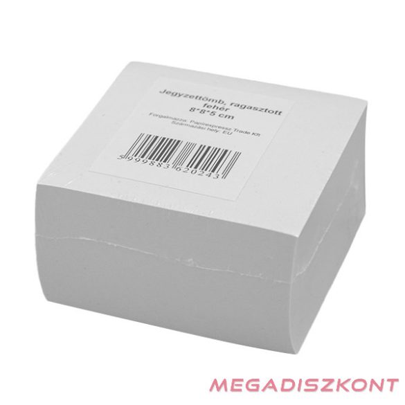 Kockatömb fehér FORTUNA 8x8x5 cm ragasztott famentes