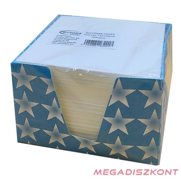 Kockatömb fehér FORTUNA 9x9x6 cm mintás tartóban
