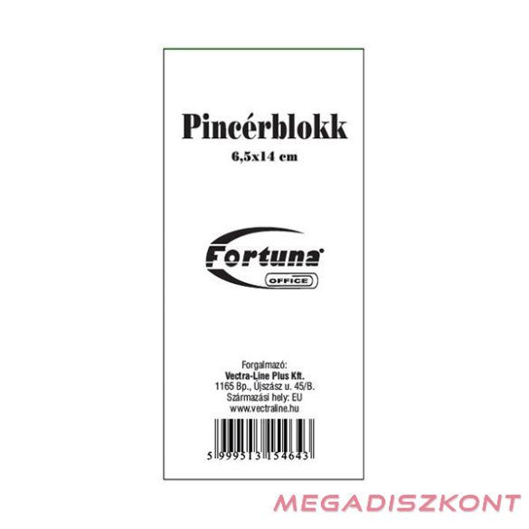 Pincérblokk fehér FORTUNA 6,5x13 cm ragasztott