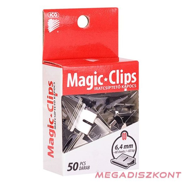 Iratcsíptető kapocs ICO Magic Clips 6,4mm 50 darabos