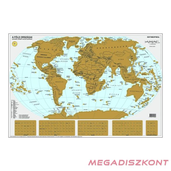 Világtérkép STIEFEL kaparós felülettel A/1