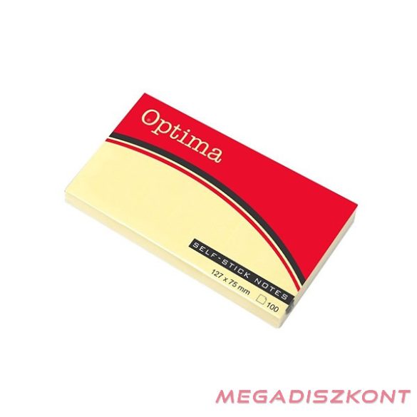 Öntapadós jegyzettömb OPTIMA 75x127mm sárga 100 lap