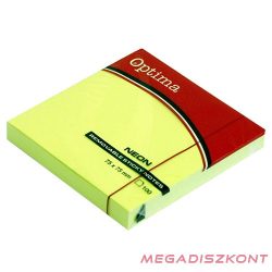 Öntapadós jegyzettömb OPTIMA 75x75mm neon zöld 100 lap