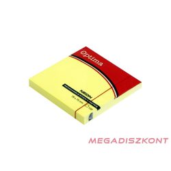 Öntapadós jegyzettömb OPTIMA 75x75mm neon sárga 100 lap