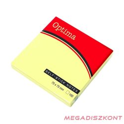 Öntapadós jegyzettömb OPTIMA 75x75mm sárga 100 lap