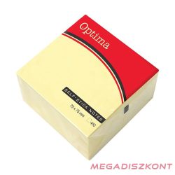 Öntapadós jegyzettömb OPTIMA 75x75mm sárga 450 lap