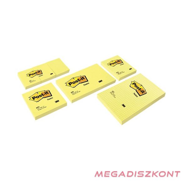 Öntapadós jegyzettömb 3M Post-it LP6533S 38x50mm sárga 3x100 tömb/csomag