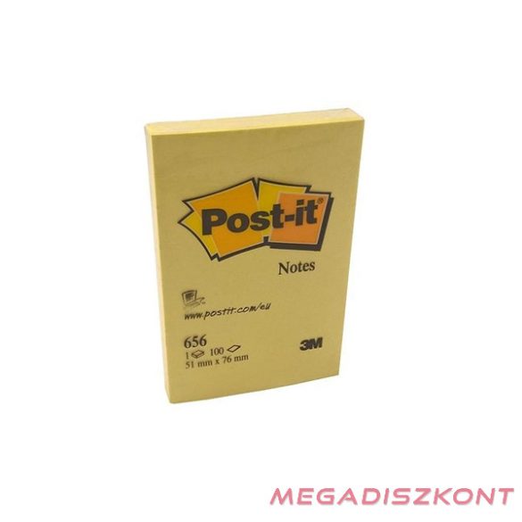 Öntapadós jegyzettömb 3M Post-it LP656 51x76mm sárga 12x100 lap