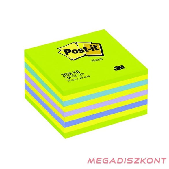 Öntapadós jegyzettömb 3M Post-it LP 2028NB 76x76mm lollipop zöld  450 lap