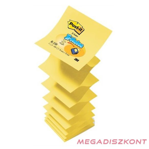 Öntapadós jegyzettömb 3M Post-it LP330N "Z" 76x76mm sárga 100 lap