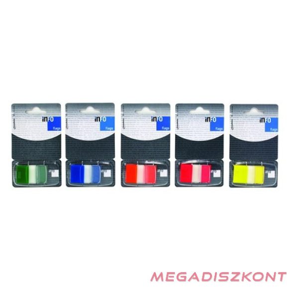 Oldaljelölő GLOBAL Notes Info Flags 7728-81 műanyag 25x43 mm transparens/kék