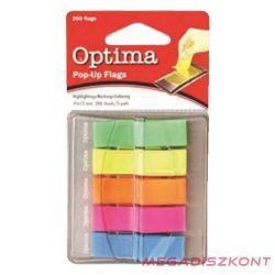 Oldaljelölő OPTIMA műanyag 5 színű 12x45 mm 5x40 lap