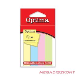Oldaljelölő OPTIMA papír pasztell szín 4x25 lap