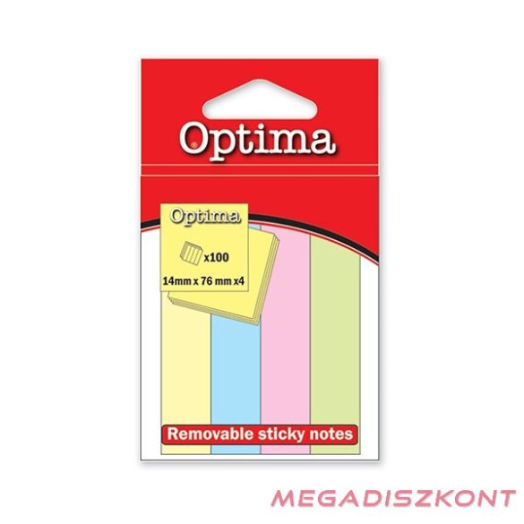 Oldaljelölő OPTIMA papír pasztell szín 4x25 lap