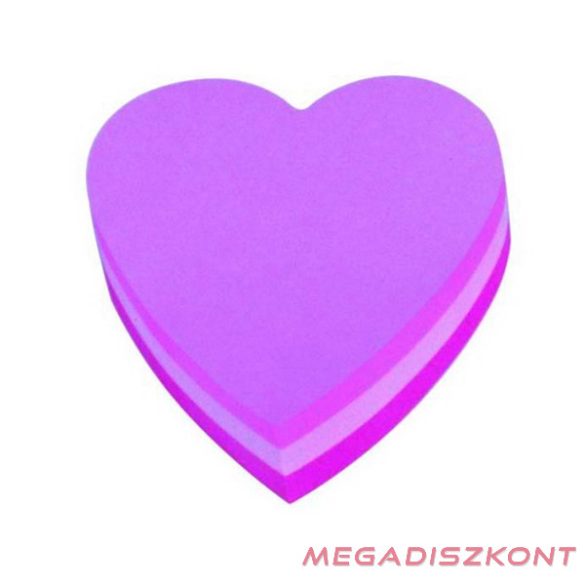Öntapadós jegyzettömb 3M Post-it LP2007H 76x76mm szív 225 lap