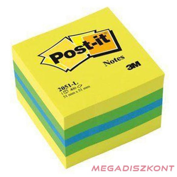 Öntapadós jegyzettömb 3M Post-it LP2051L 51x51mm mini kocka lime 400 lap