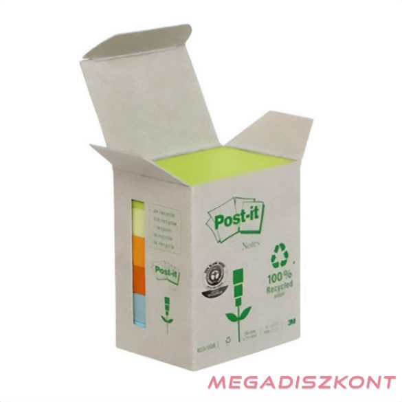 Öntapadós jegyzettömb 3M Post-it LP653-1GB 51x38mm torony 6x100 lapos