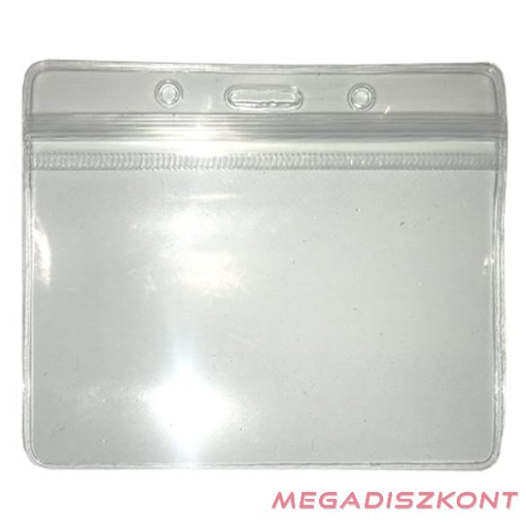 Azonosítókártya tartó Vinyl tasak simítózáras 90x60mm fekvő áttetsző