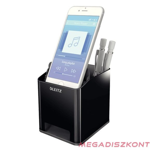 Írószertartó műanyag LEITZ kettős színhatású fekete-szürke