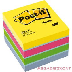   Öntapadós jegyzettömb 3M Post-it LP2051U 51x51mm mini kocka ultra színek 400 lap
