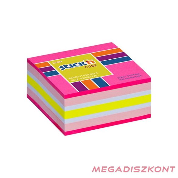 Öntapadós jegyzettömb STICK'N 51x51mm neon rózsaszín mix 250 lap