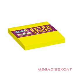   Öntapadós jegyzettömb STICK'N extra erős 76x76mm neon sárga 90 lap