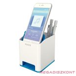 Írószertartó műanyag LEITZ Wow 2 rekeszes fehér/kék