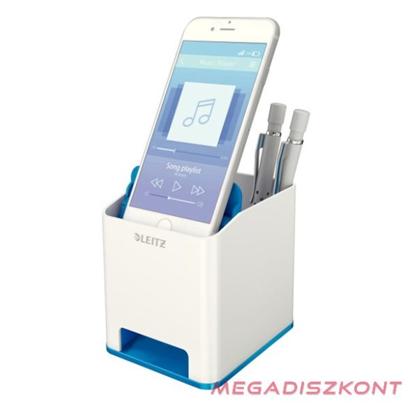 Írószertartó műanyag LEITZ Wow 2 rekeszes fehér/kék