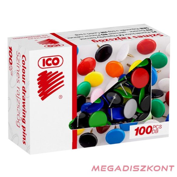 Rajzszeg ICO 224 fém színes fejű 100 darabos