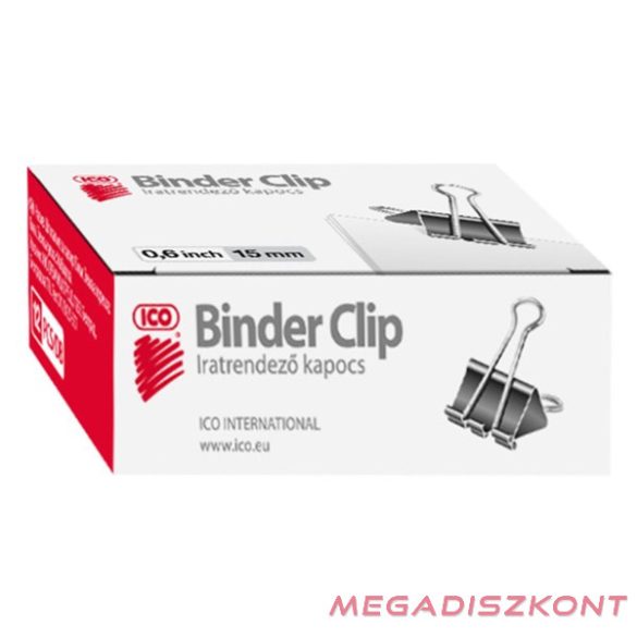 Binder csipesz ICO 15mm 12 darabos