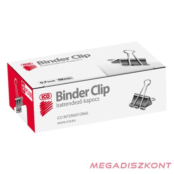 Binder csipesz ICO 19mm 12 darabos