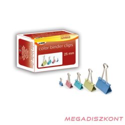 Binder csipesz 25mm színes 12 darabos