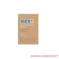   Öntapadós jegyzettömb STICK'N Kraft notes 76x51mm újrahasznosított natúr barna 100 lap