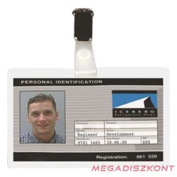   Névjegykitűző DJOIS önlamináló 104x74 mm átlátszó 25 darabos