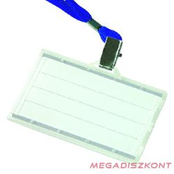   Azonosítókártya tartó DONAU fekvő 85x50mm műanyag kék nyakba akasztóval 50 darabos
