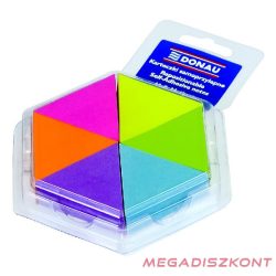   Öntapadós jegyzettömb DONAU 43x50 mm 6x150 lap háromszög forma vegyes neon színek