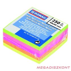   Öntapadós jegyzettömb DONAU 50x50 mm 250 lap vegyes neon színek