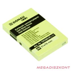 Öntapadós jegyzettömb DONAU ECO 51x76 mm 100 lap sárga