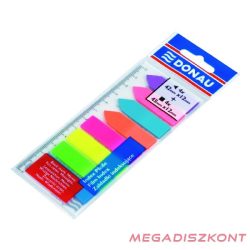   Oldaljelölő DONAU 12x45 mm címke + nyíl 12x42 mm PP vegyes neon szín 8x25 lap