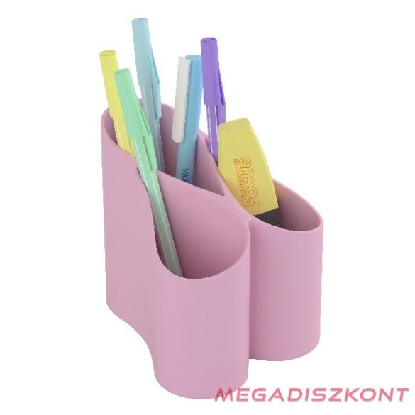 Írószertartó ICO Lux műanyag pasztell rózsaszín