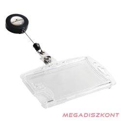   Azonosítókártya tartó DURABLE 2 kártyához zárt kihúzható tartóval átlátszó 10 darabos