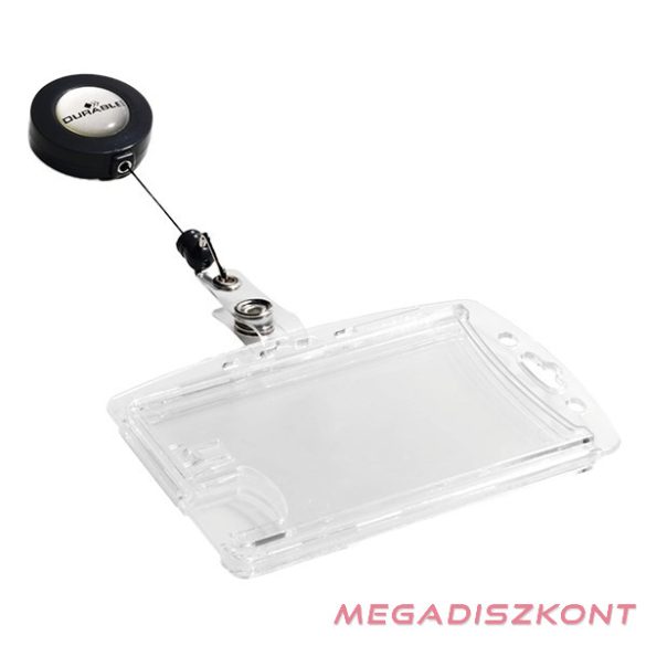 Azonosítókártya tartó DURABLE 2 kártyához zárt kihúzható tartóval átlátszó 10 darabos