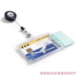 Azonosítókártya tartó DURABLE 2 kártyához zárt kihúzható tartóval átlátszó 10 darabos