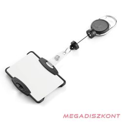   Azonosítókártya tartó DURABLE Extra Strong karabineres kihúzható 1 kártyához  fekete